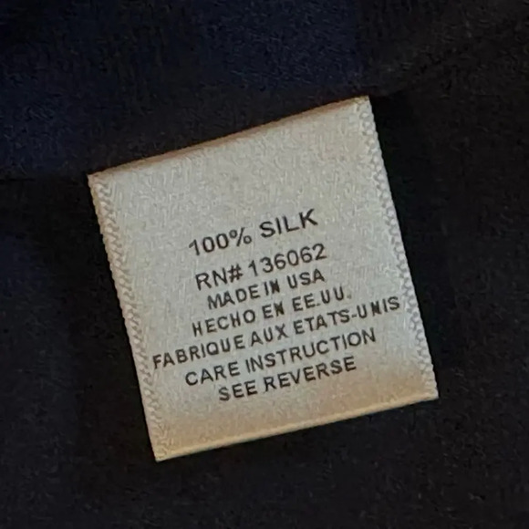 100% Silk Navy Blue Cocktail Dress by LAVANDER BROWN XS - Picture 8 of 9